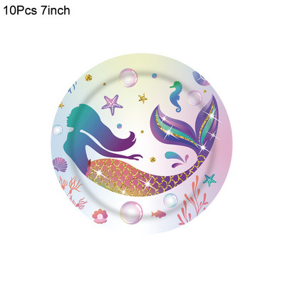 Sirena Latex Baloni Konfeti Air Helium Globos Jednokratno posuđe za prvu djecu Djevojčica Dekoracija za rođendansku zabavu na temu sirene