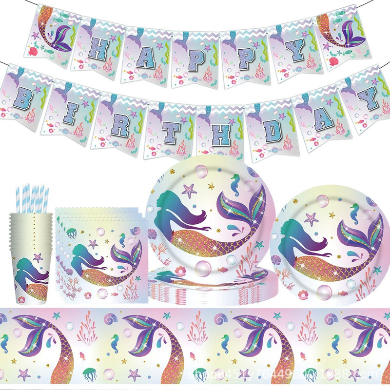 Nāras lateksa baloni konfeti gaisa hēlija globos vienreizlietojamie trauki 1. bērniem sirēnas meitenei dzimšanas dienas ballītes noformējums