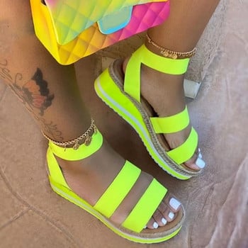 Σανδάλια MCCKLE Γυναικεία Wedges Πλατφόρμα Candy Color Γυναικεία παπούτσια κάνναβης Γυναικεία καλοκαιρινά casual slip on strap Cross Cool Girls New