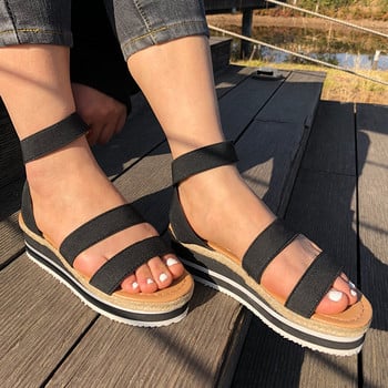 Σανδάλια MCCKLE Γυναικεία Wedges Πλατφόρμα Candy Color Γυναικεία παπούτσια κάνναβης Γυναικεία καλοκαιρινά casual slip on strap Cross Cool Girls New