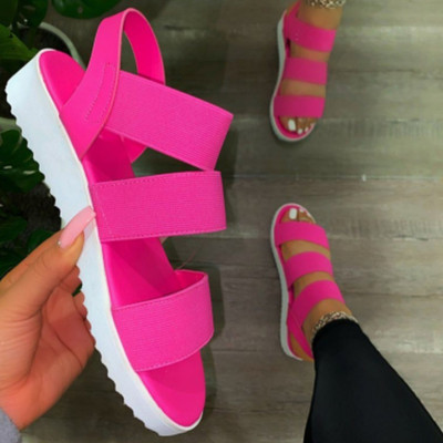 Σανδάλια MCCKLE Καλοκαιρινά Γυναικεία Παπούτσια Casual Slip On Γυναικείες φλατ Pvc Γυναικεία πλατφόρμα μόδας Candy Color Plus Size Γυναικεία παπούτσια παραλίας