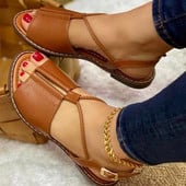 MCCKLE Γυναικεία σανδάλια Pu Δερμάτινα slip-on γυναικεία ίσια παπούτσια 2022 Causal Comfortable Peep Toe Γυναικείο σανδάλι Γυναικείο καλοκαιρινό παπούτσι παραλίας