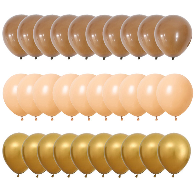 30 buc/lot 10 inch baloane retro cafea maro confeti aurii baloane din latex pentru baby shower nunta decorare petrecere de naștere Globos