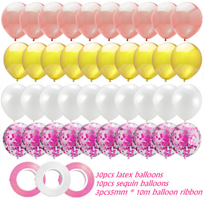 40 de bucăți set confetti de baloane din aur roz Balon cu heliu pentru decorațiuni pentru petrecerea de naștere pentru baby shower, balon pentru aniversarea nunții