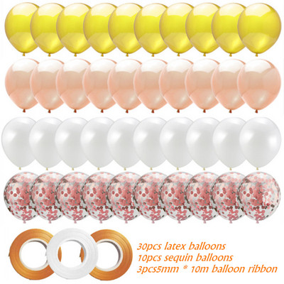 40 de bucăți set confetti de baloane din aur roz Balon cu heliu pentru decorațiuni pentru petrecerea de naștere pentru baby shower, balon pentru aniversarea nunții