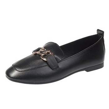 2022 Casual Flats μονό παπούτσια Γυναικεία Loafers PU Δερμάτινη μεταλλική διακόσμηση Μόδα Γυναικεία Loafers Άνετα γυναικεία παπούτσια sy669