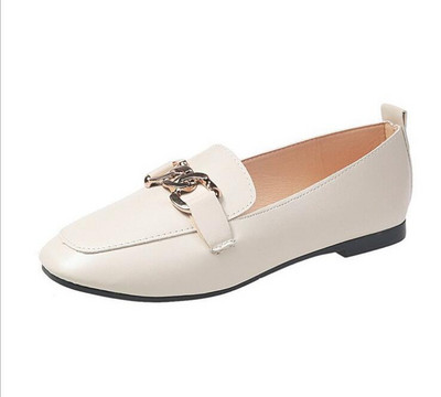 2022 Casual Flats μονό παπούτσια Γυναικεία Loafers PU Δερμάτινη μεταλλική διακόσμηση Μόδα Γυναικεία Loafers Άνετα γυναικεία παπούτσια sy669