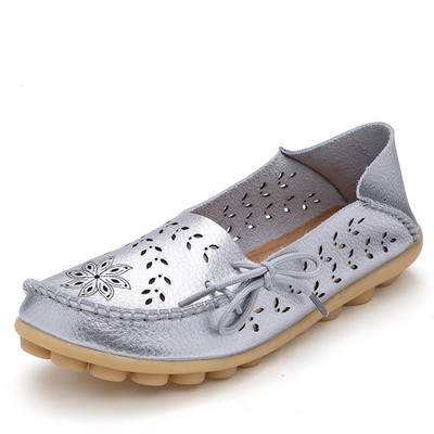 Sieviešu apavi Īsta govs āda Mīksta, ērta, plakana sieviešu apavi āra Candy Colors Balets Sieviešu apavi Šņorējama Zapatos Mujer