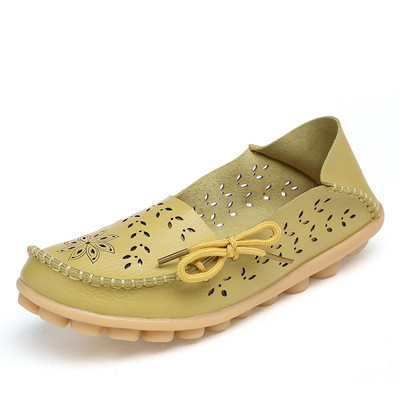 Sieviešu apavi Īsta govs āda Mīksta, ērta, plakana sieviešu apavi āra Candy Colors Balets Sieviešu apavi Šņorējama Zapatos Mujer