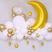Set de baloane Moon Star pentru 60 de bucăți pentru festivalul musulman EID Mubarak, decorațiuni pentru acasă, pentru petrecerea de aniversare pentru copii, Ramadan Kareem, Globos