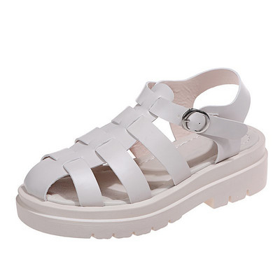 MCCKLE naiste sandaalid soliidsed lameda platvormiga Rooma õõnsad sandaalid naiste PU-nahast pandlaga rihm Naiste suvekingad