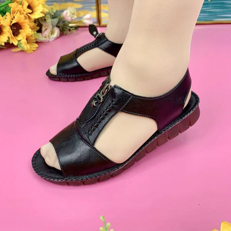 2022. aasta suvised naiste sandaalid, tõmblukk, õmblemine retro stiilis naiste lamedad kingad Pehmed, mugavad naiste sandaalid, naiste sandaalid