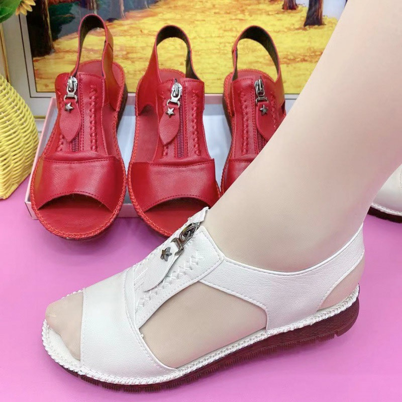 2022. aasta suvised naiste sandaalid, tõmblukk, õmblemine retro stiilis naiste lamedad kingad Pehmed, mugavad naiste sandaalid, naiste sandaalid