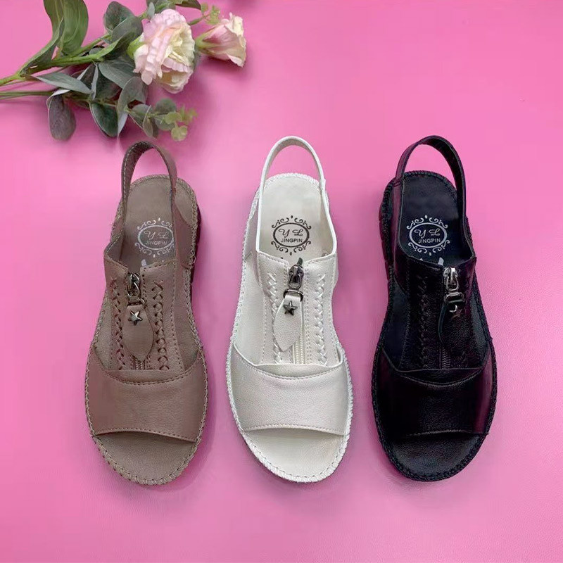 2022. aasta suvised naiste sandaalid, tõmblukk, õmblemine retro stiilis naiste lamedad kingad Pehmed, mugavad naiste sandaalid, naiste sandaalid