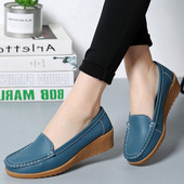 Loafers Γυναικεία Flats Casual Slip On Παπούτσια Δερμάτινα Spring Round Toe Γυναικεία Γυναικεία Παπούτσια Μονόχρωμα Παπούτσια Γυναίκα 2018