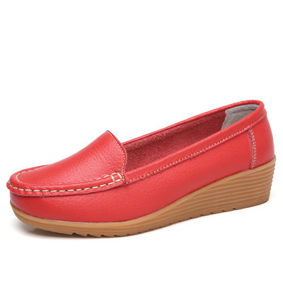 Loafers Γυναικεία Flats Casual Slip On Παπούτσια Δερμάτινα Spring Round Toe Γυναικεία Γυναικεία Παπούτσια Μονόχρωμα Παπούτσια Γυναίκα 2018