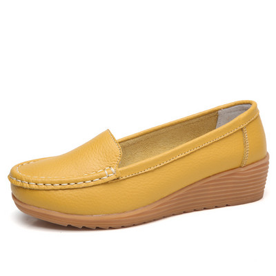 Loafers Γυναικεία Flats Casual Slip On Παπούτσια Δερμάτινα Spring Round Toe Γυναικεία Γυναικεία Παπούτσια Μονόχρωμα Παπούτσια Γυναίκα 2018