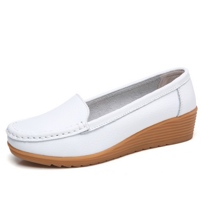 Loafers Γυναικεία Flats Casual Slip On Παπούτσια Δερμάτινα Spring Round Toe Γυναικεία Γυναικεία Παπούτσια Μονόχρωμα Παπούτσια Γυναίκα 2018