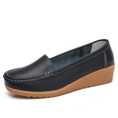 Loafers Γυναικεία Flats Casual Slip On Παπούτσια Δερμάτινα Spring Round Toe Γυναικεία Γυναικεία Παπούτσια Μονόχρωμα Παπούτσια Γυναίκα 2018
