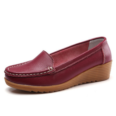 Loafers Γυναικεία Flats Casual Slip On Παπούτσια Δερμάτινα Spring Round Toe Γυναικεία Γυναικεία Παπούτσια Μονόχρωμα Παπούτσια Γυναίκα 2018