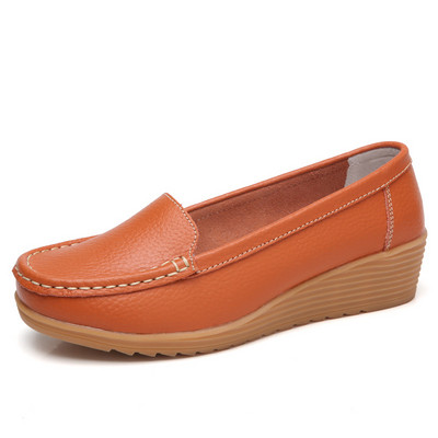 Loafers Γυναικεία Flats Casual Slip On Παπούτσια Δερμάτινα Spring Round Toe Γυναικεία Γυναικεία Παπούτσια Μονόχρωμα Παπούτσια Γυναίκα 2018