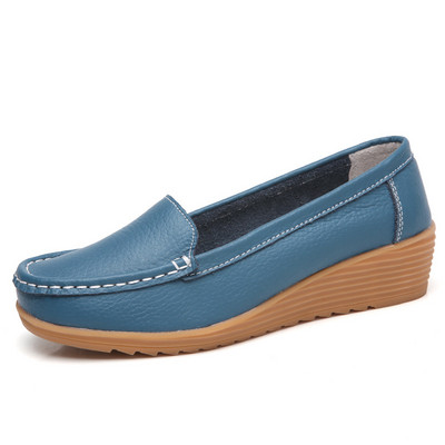 Loafers Γυναικεία Flats Casual Slip On Παπούτσια Δερμάτινα Spring Round Toe Γυναικεία Γυναικεία Παπούτσια Μονόχρωμα Παπούτσια Γυναίκα 2018