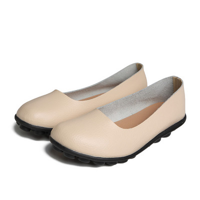 2021. gada modes sieviešu apavi Gluda āda, pavasara rudens, sieviešu apavi, plakani, liela izmēra apavi, neslīdoši, apaļa galva, izturīgi sieviešu apavi