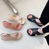 Sandale pentru femei, vara 2022, cu platformă din PVC, pantofi din jeleu pentru femei, sandale pentru femei, confortabile, cu fundul gros