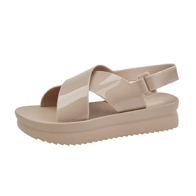 Sandale pentru femei, vara 2022, cu platformă din PVC, pantofi din jeleu pentru femei, sandale pentru femei, confortabile, cu fundul gros