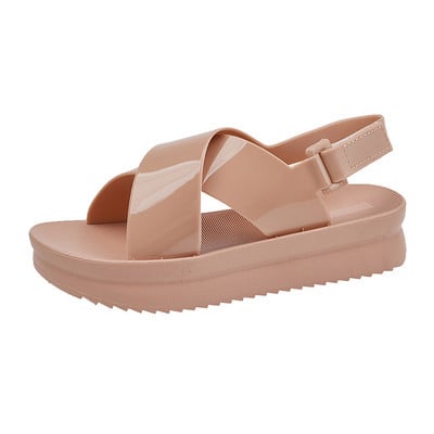 Sandale pentru femei, vara 2022, cu platformă din PVC, pantofi din jeleu pentru femei, sandale pentru femei, confortabile, cu fundul gros