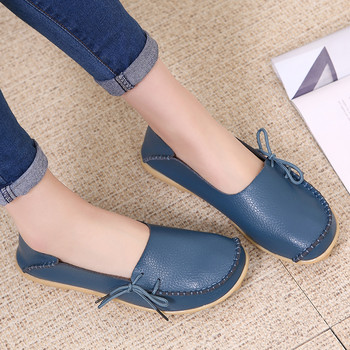 2021 Дамски обувки на платформа Летни леки издръжливи едноцветни дамски ежедневни обувки Кожени шевове Работни обувки Femme 44 Размер