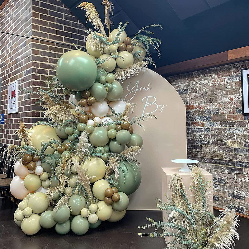 5/10/12/18 collu Retro balts smilšu balons rozā kafijas salvijas zaļais balons dzimšanas dienas ballītes dekors Baby Shower Globos kāzu dekors