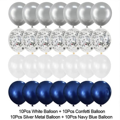 40 kom tamnoplavi set balona Vjenčanje, dječja rođendanska zabava Latex konfeti baloni Girlanda Dekoracija za diplomsku zabavu Baby Shower