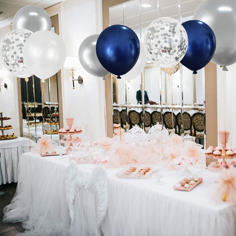 40 kom tamnoplavi set balona Vjenčanje, dječja rođendanska zabava Latex konfeti baloni Girlanda Dekoracija za diplomsku zabavu Baby Shower