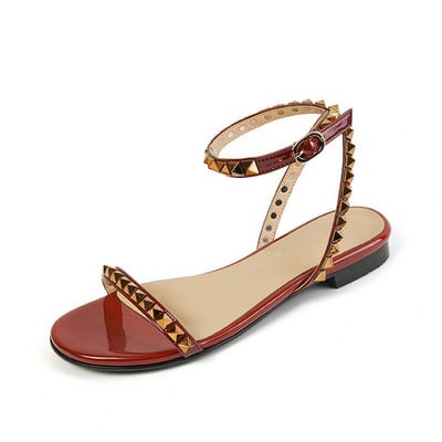 Sandale MCCKLE pentru femei, vara 2022, cu nituri de cristal, cu tocuri joase, cu cataramă, pantofi de damă, la modă de lux, sandale pentru femei, sandale pentru femei