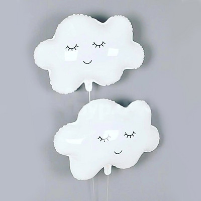 1 szett fehér mosolygó felhő fóliás léggömb 30 hüvelykes hélium szám golyó születésnapi parti babazuhany esküvői évfordulós dekoráció