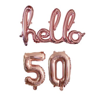 Rose Gold Hello 30 Baby Balloons Baby Shower 10/13/15/21/25th 30th Birthday Party Decor 21 30 numbers Balls Inflatable Air Globos