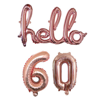Rose Gold Hello 30 de baloane pentru copii Baby Shower 10/13/15/21/25 Decor pentru petrecerea a 30-a aniversare 21 30 de bile cu numere Globo gonflabile cu aer