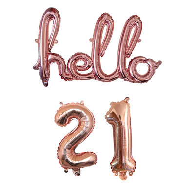 Rose Gold Hello 30 de baloane pentru copii Baby Shower 10/13/15/21/25 Decor pentru petrecerea a 30-a aniversare 21 30 de bile cu numere Globo gonflabile cu aer