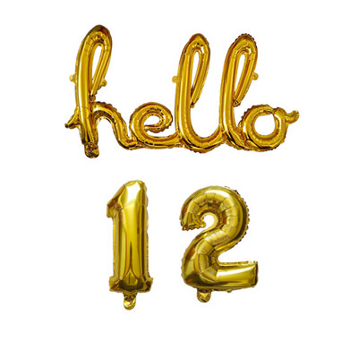 Rose Gold Hello 30 de baloane pentru copii Baby Shower 10/13/15/21/25 Decor pentru petrecerea a 30-a aniversare 21 30 de bile cu numere Globo gonflabile cu aer