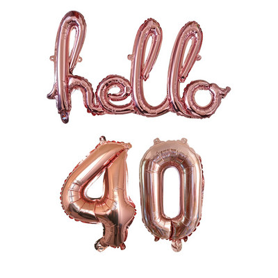 Rose Gold Hello 30 de baloane pentru copii Baby Shower 10/13/15/21/25 Decor pentru petrecerea a 30-a aniversare 21 30 de bile cu numere Globo gonflabile cu aer