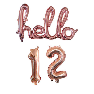 Rose Gold Hello 30 de baloane pentru copii Baby Shower 10/13/15/21/25 Decor pentru petrecerea a 30-a aniversare 21 30 de bile cu numere Globo gonflabile cu aer