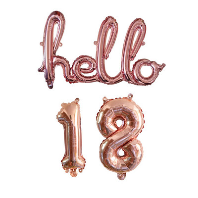 Rose Gold Hello 30 de baloane pentru copii Baby Shower 10/13/15/21/25 Decor pentru petrecerea a 30-a aniversare 21 30 de bile cu numere Globo gonflabile cu aer
