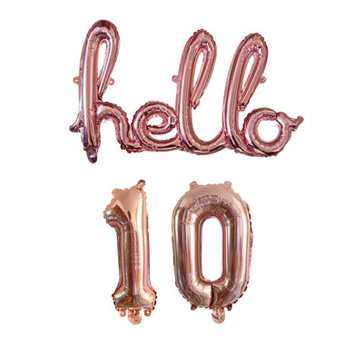 Rose Gold Hello 30 de baloane pentru copii Baby Shower 10/13/15/21/25 Decor pentru petrecerea a 30-a aniversare 21 30 de bile cu numere Globo gonflabile cu aer