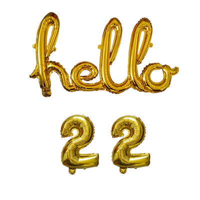 Rose Gold Hello 30 de baloane pentru copii Baby Shower 10/13/15/21/25 Decor pentru petrecerea a 30-a aniversare 21 30 de bile cu numere Globo gonflabile cu aer