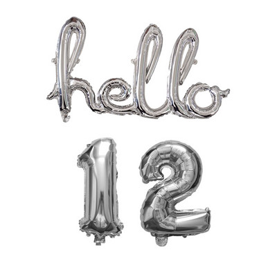 Rose Gold Hello 30 de baloane pentru copii Baby Shower 10/13/15/21/25 Decor pentru petrecerea a 30-a aniversare 21 30 de bile cu numere Globo gonflabile cu aer