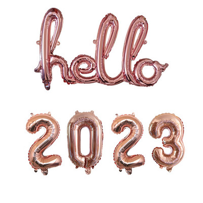 Rose Gold Hello 30 de baloane pentru copii Baby Shower 10/13/15/21/25 Decor pentru petrecerea a 30-a aniversare 21 30 de bile cu numere Globo gonflabile cu aer