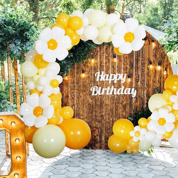 2/3/5 τεμ White Daisy Flower Foil Balloon Sunflower Helium Air Globos Baby Shower Kids Happy Birthday Party Διακοσμήσεις γάμου