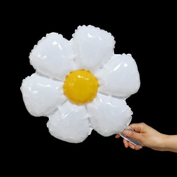 2/3/5 τεμ White Daisy Flower Foil Balloon Sunflower Helium Air Globos Baby Shower Kids Happy Birthday Party Διακοσμήσεις γάμου