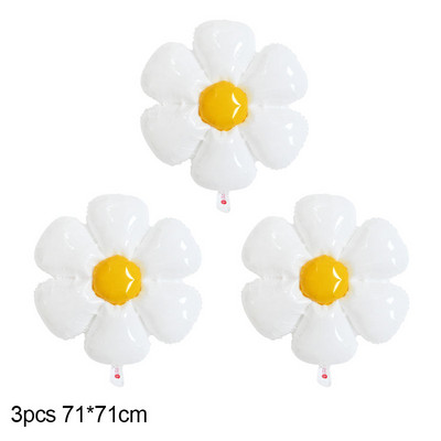 2/3/5 tk valge karikakra lilledega fooliumiga õhupall päevalill heelium õhugloobused beebi dušš lastele palju õnne sünnipäevaks pulmakaunistusi